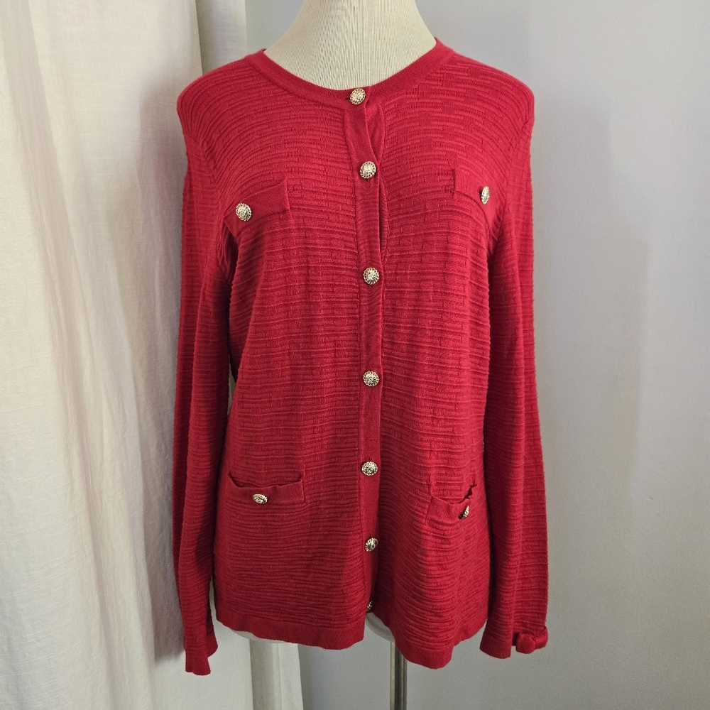 Karl Lagerfeld red  cardigan